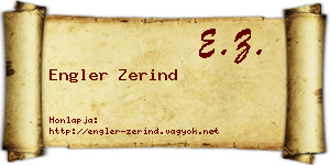 Engler Zerind névjegykártya